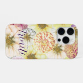 女性向けオーダーメイドフラワーネームフォンケース iPhoneケース (裏面横)