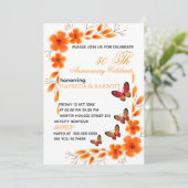 女性向けデジタル50歳誕生日招待状、編集可能 招待状 (スタンド正面)