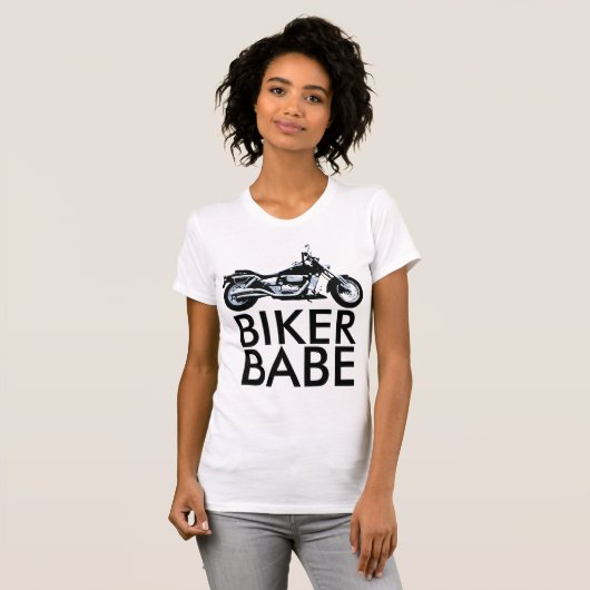 女性向けバイクTシャツ、BIKER BABE Tシャツ (正面フル)
