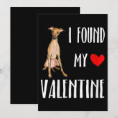 女性向けバレンタインデーのイタリアングレーハウンド シーズンカード (正面/裏面)