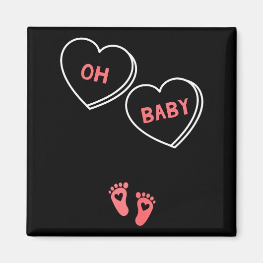 女性向けバレンタインデー妊娠発表Tシャツ マグネット (正面)