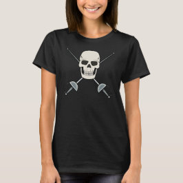 女性向けフェンシング ドクロ Tシャツ デザイン