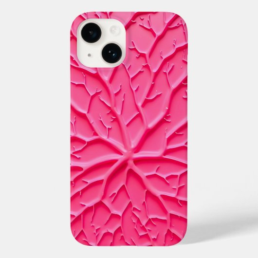 女性向けブラッシュピンクの枝テクスチャーiPhoneケース Case-Mate iPhoneケース (裏面)