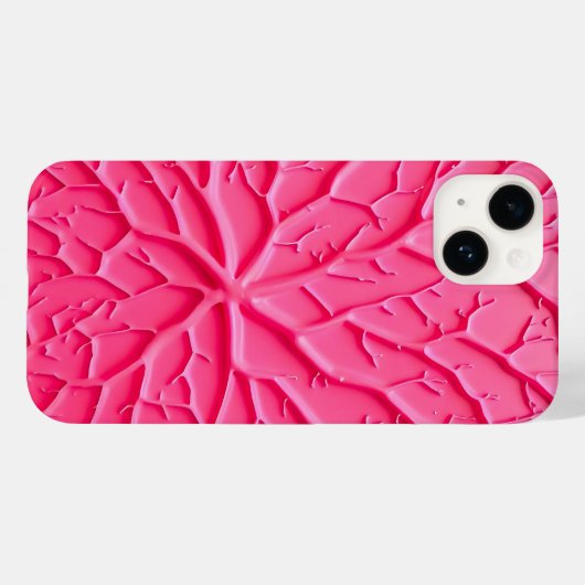 女性向けブラッシュピンクの枝テクスチャーiPhoneケース Case-Mate iPhoneケース (裏面 (横))