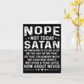 女性向けユモア名言 いいえ、今日はサタンに負けない グラフ カード (黄色い花)