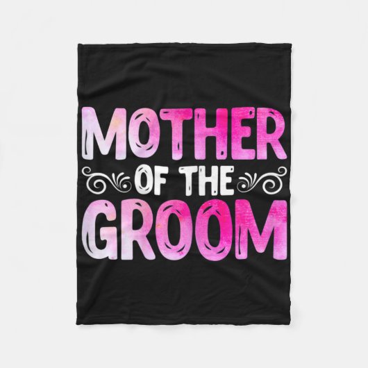 女性向けユーモアあふれる母の日の結婚式 ブライズパーティー ウェディング マザー オブ ザ グルーム フリースブランケット (正面)