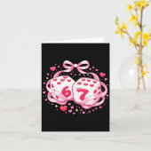 女性向けユーモアバレンタインデーサイコロ 6 7 おしゃれ 67 六 セブン カード (黄色い花)