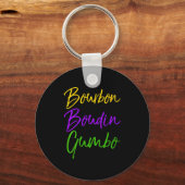 女性向けユーモアマーディグラス名言ニューオーリンズギフトボウ キーホルダー (正面)