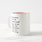 女性向け定年贈おもしろい与  ツートーンマグカップ (正面左)