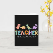 女性向け恐竜教師グッズ Teachersaurus Rex 面白い カード (黄色い花)