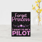 女性向け航空飛行機ユーモアデザイン カード (黄色い花)