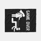 女性向け面白い新婦新郎結婚独身パーティー フリースブランケット (正面(横))