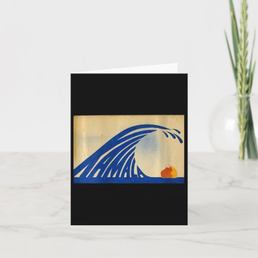 女性向け カマラ・ハリス支持の青い波 クールなデザイン カード (正面)