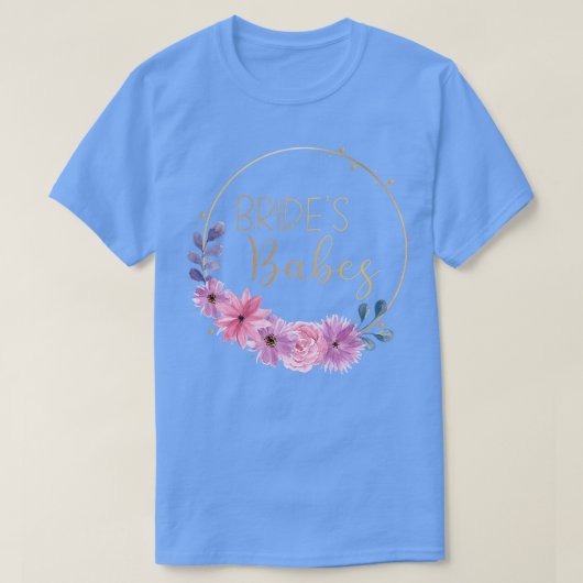 女性向け ブライド 花嫁 友達 新婦 披露宴 結婚式 ピンクの花 Tシャツ (デザイン正面)