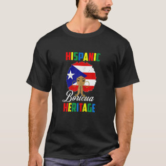 女性向け 国立ヒスパニック系アメリカ人文化遺産月間 プエルトリコ Tシャツ