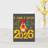 女性向け 2025年 お正月 2026年 ユニーク おしゃれ カード (黄色い花)