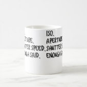女性向け Iso Aperture Shutter Speed Enough Said - フォト コーヒーマグカップ (中央)