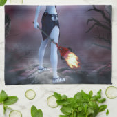 女性吸血鬼 キッチンタオル (折り畳み)