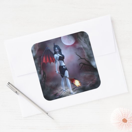 女性吸血鬼 スクエアシール (封筒)