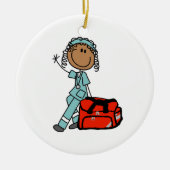 女性呼吸セラピストまたはEMT セラミックオーナメント (正面)