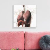 女性呼吸器系3Dビュー キャンバスプリント (インサイチュ (リビング))