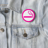 女性喫煙場所の喫煙女性の日本人の印 缶バッジ (インサイチュ)