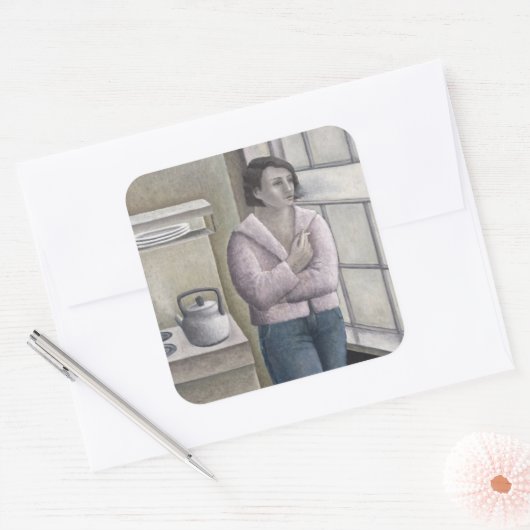 女性喫煙1996 スクエアシール (封筒)