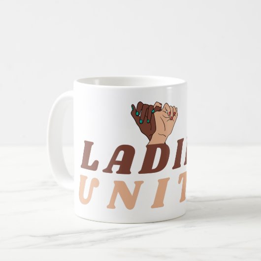 女性団結 - 女性のエンパワーメント コーヒーマグカップ (正面左)