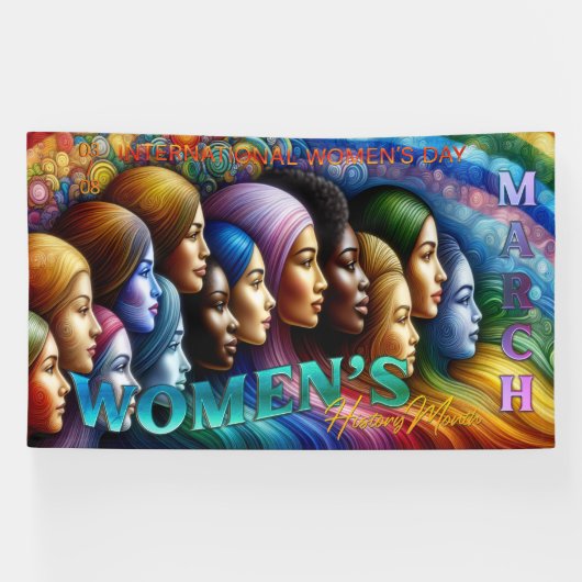女性国際的の日のバナー 横断幕 (横)