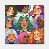 女性国際的の日の平等と多様性 マグネット (正面)