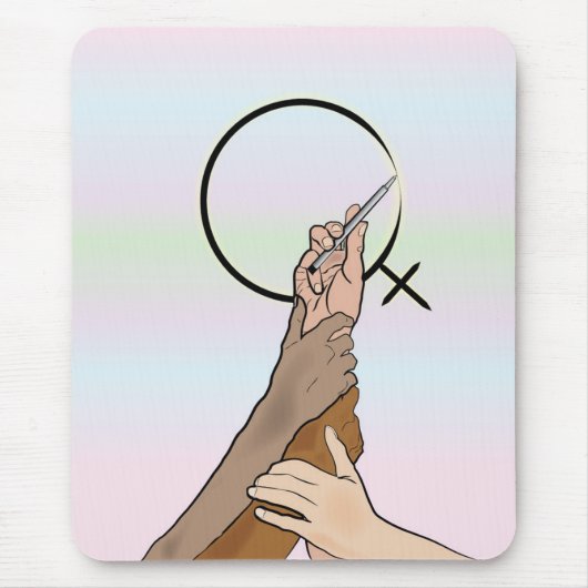 女性国際的の日 マウスパッド (正面)