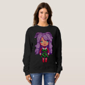 女性基本Sweatshirtのpurplehair girl スウェットシャツ (正面フル)