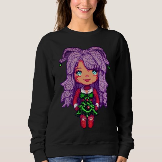 女性基本Sweatshirtのpurplehair girl スウェットシャツ (正面)