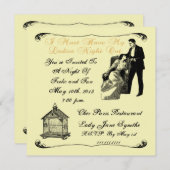 女性夜鳥籠の招待状と 招待状 (正面/裏面)