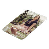 女性大学院写真テンプレート学校 マグネット (左側)