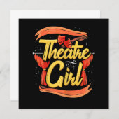 女性女優ガールミュージカルブロードウェイ女優アクター サンキューカード (正面/裏面)