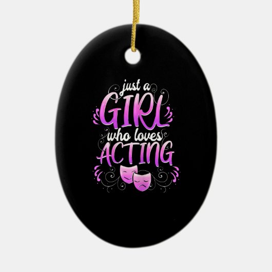 女性女優ガール演技ブロードウェイミュージカルアクター セラミックオーナメント (正面)