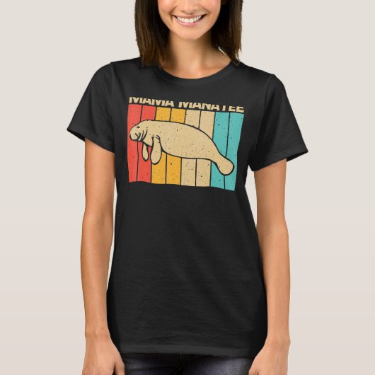 女性女子カワイドゥゴングマナティーAnのかわいいマナティー Tシャツ (正面)