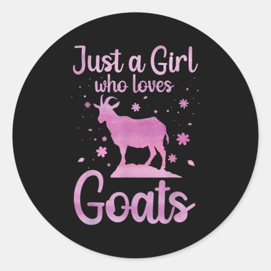 女性女子ピグマイヤギ用ヤギデザインヤギ農家 ラウンドシール (正面)