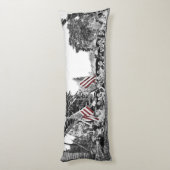 女性女子1910アメリカ国旗の広角アンティーク ボディピロー (裏面 (縦))