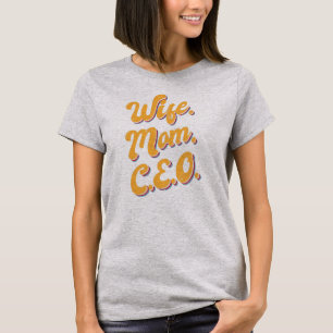 女性女性妻母CEOカワイおもしろいトマネージャー Tシャツ