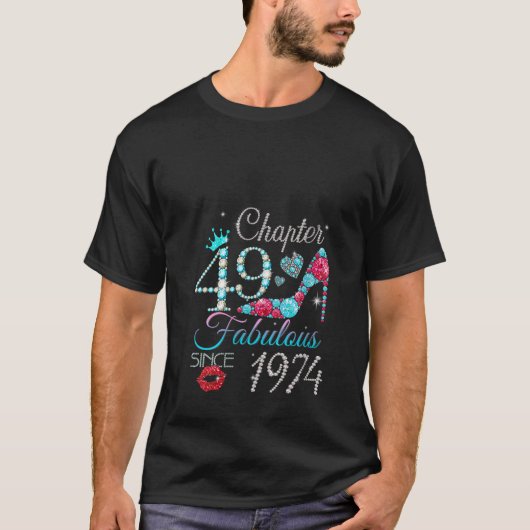 女性女性第49章EST 1974 49歳49T Tシャツ (正面)