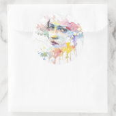 女性女性顔ポートレート ラウンドシール (バッグ)