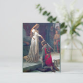 女性女王のナイト爵に叙する騎士旧式な絵画 ポストカード (スタンド正面)