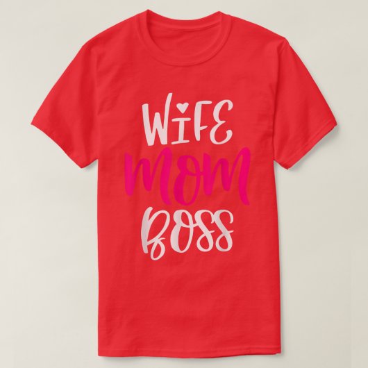 女性妻ママボスグラフィックおもしろいキュート母ダ Tシャツ (デザイン正面)