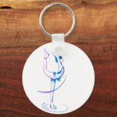 女性姿スケートで滑るキーチェーン キーホルダー (正面)