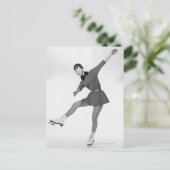 女性姿スケートで滑る ポストカード (スタンド正面)