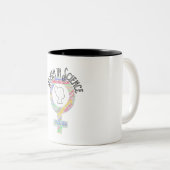 女性学会女性性別語入力デザイン ツートーンマグカップ (正面右)