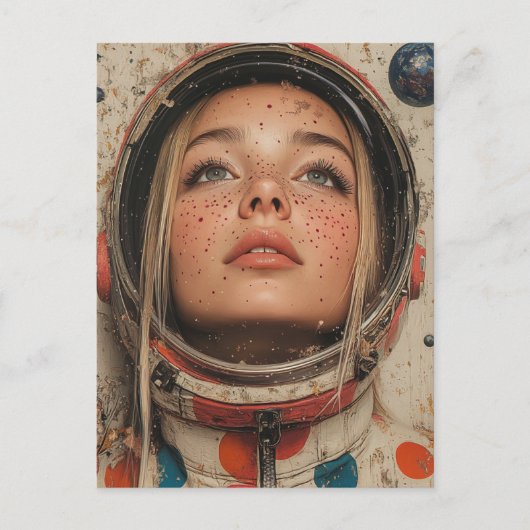 女性宇宙飛行士 ポストカード (正面)