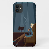 女性実業家の喫煙のシガー Case-Mate iPhoneケース (裏面)